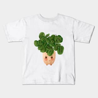 Cute Plant Illustration, Lemon Lime Prayer Plant - Maranta Kids T-Shirt